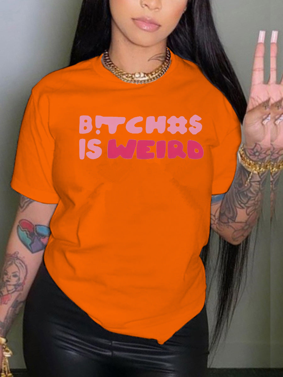 B!tch#$ is weird Crew Neck T-Shirt