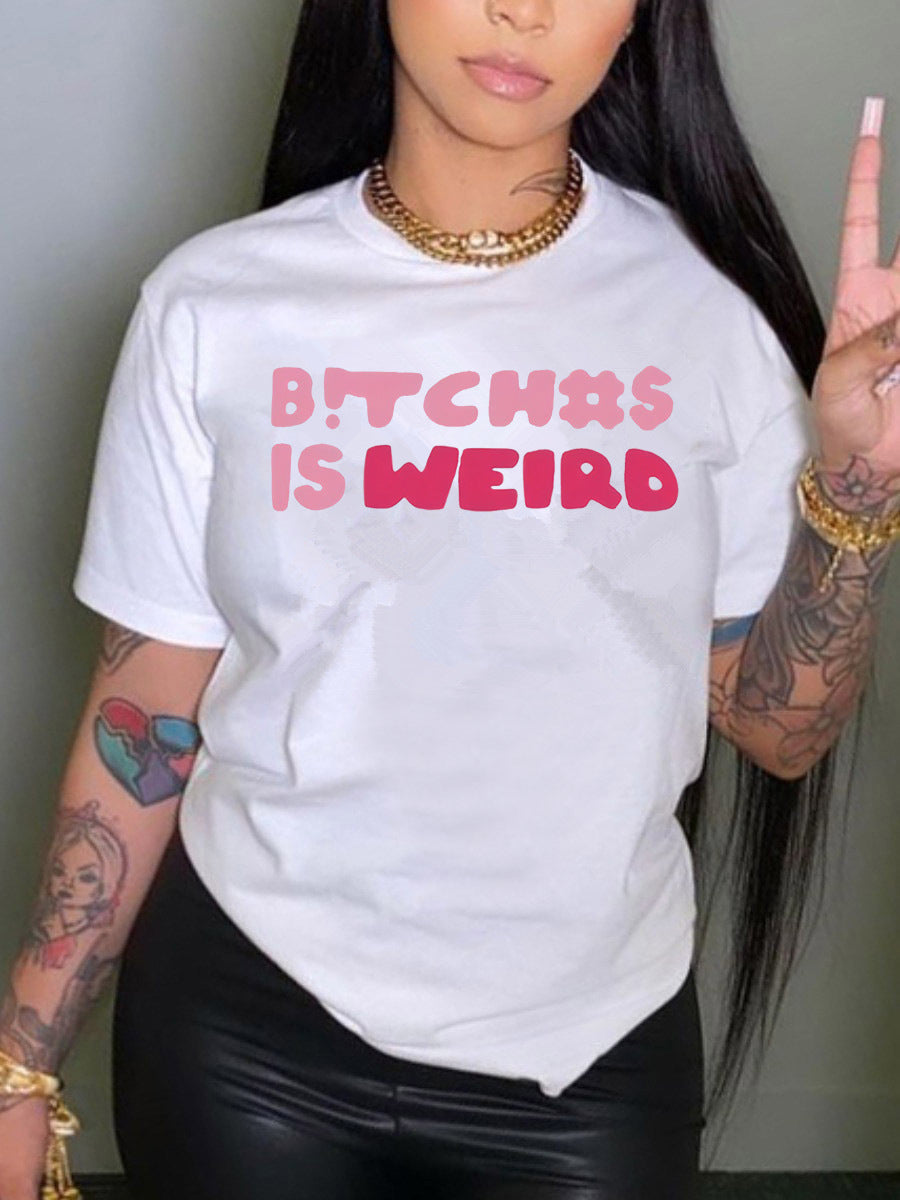 B!tch#$ is weird Crew Neck T-Shirt